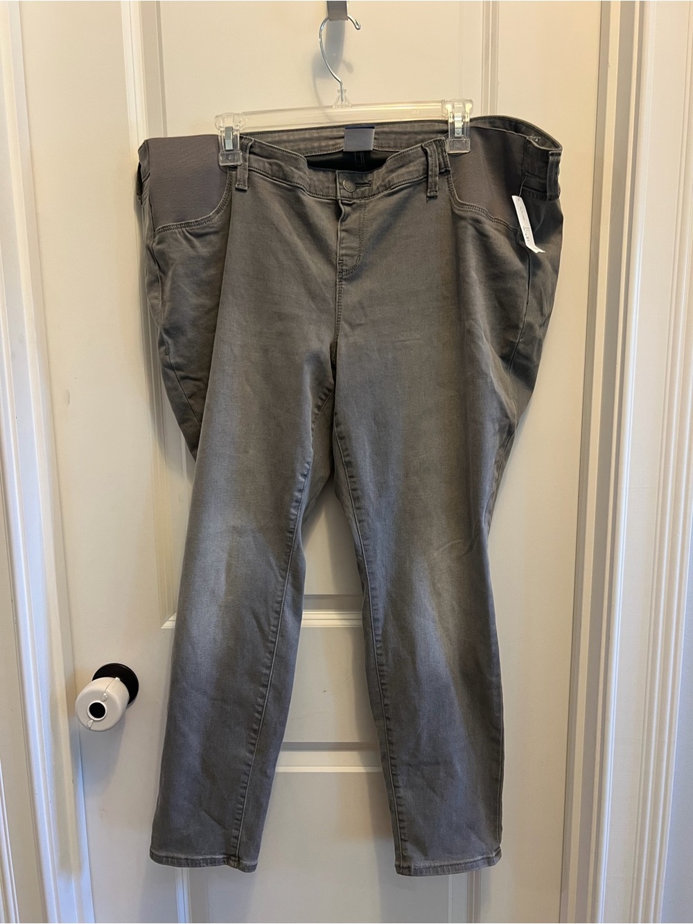 Old Navy Maternity Women's Gray Pull On Stretch Denim Rockstar Jeans Size 18 NWT